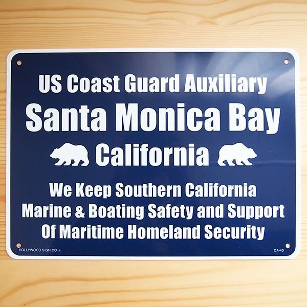 画像1: 看板 プラサインボード サンタモニカベイ Santa Monica Bay *メール便不可 (1)