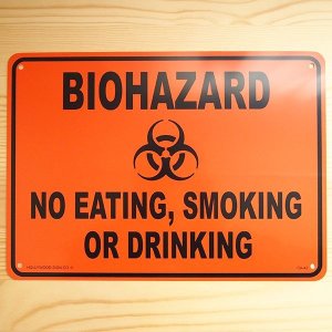 画像1: 看板/プラサインボード バイオハザード Biohazard(オレンジ) *メール便不可