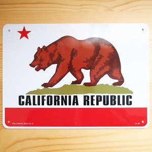 画像1: 看板/プラサインボード カリフォルニア州旗 California Republic *メール便不可