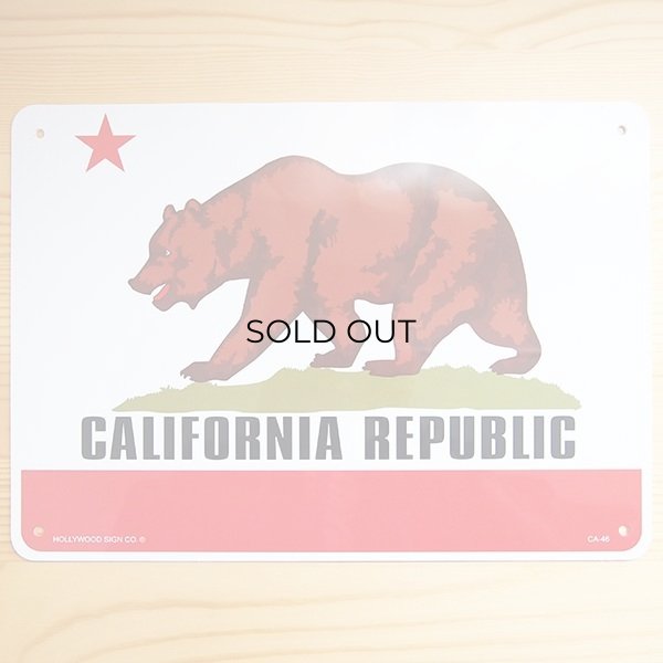 画像1: 看板 プラサインボード カリフォルニア州旗 California Republic *メール便不可 (1)