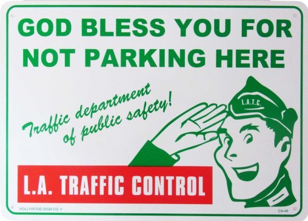 画像1: 看板 プラサインボード ロサンゼルス交通規制 L.A.Traffic Control *メール便不可 (1)