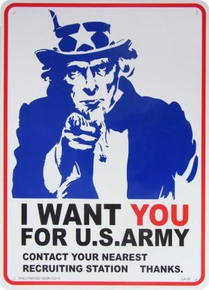 画像1: 看板/プラサインボード アメリカ陸軍に君が必要だ(アンクルサム) I Want You For U.S.Army *メール便不可