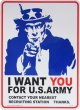 看板/プラサインボード アメリカ陸軍に君が必要だ(アンクルサム) I Want You For U.S.Army *メール便不可