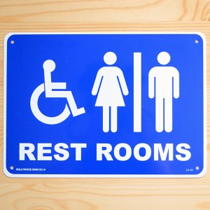 画像1: 看板/プラサインボード レストルーム(トイレ) Rest Rooms *メール便不可