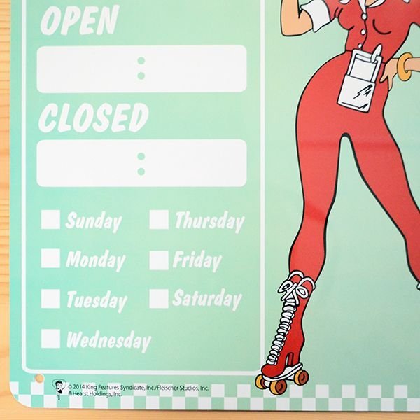 画像2: 看板 プラサインボード ベティブープ ウェルカムダイナー(ミントグリーン) *メール便不可 (2)