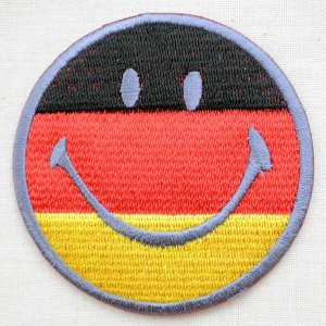画像1: ワッペン スマイルマーク/スマイリーフェイス(ドイツ国旗)