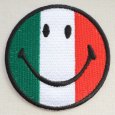 画像1: ワッペン スマイルマーク/スマイリーフェイス(イタリア国旗) (1)