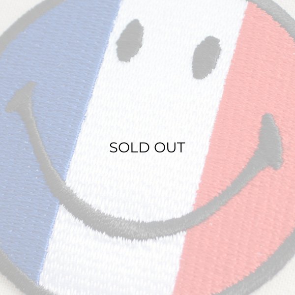 画像2: ワッペン スマイルマーク/スマイリーフェイス(フランス国旗/トリコロール) (2)