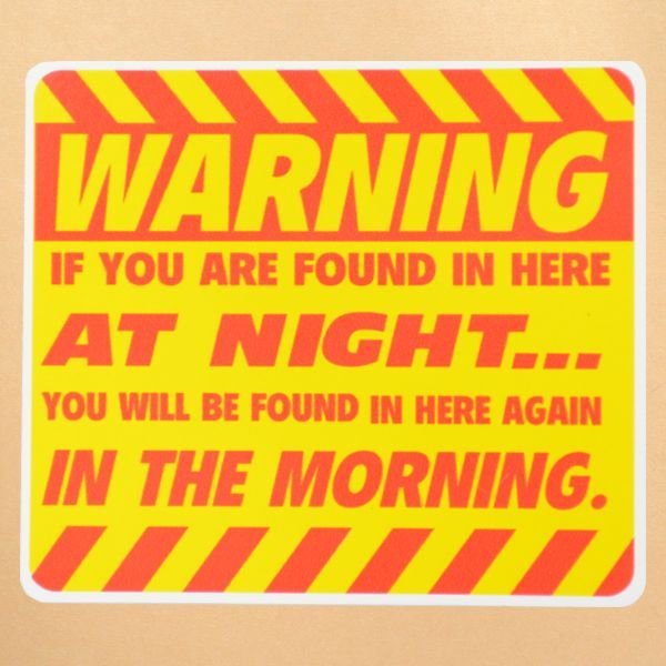 画像1: アメリカンステッカー Warning At Night ワーニング 警告 (1)