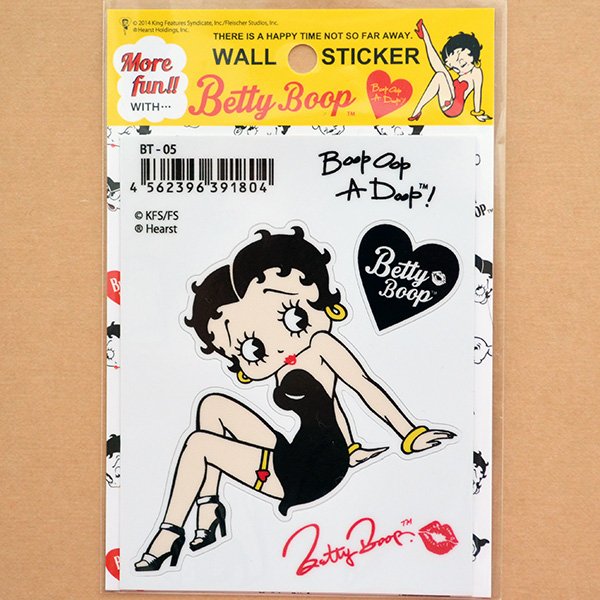 画像1: ステッカー/シール ベティブープ Betty Boop(ブラックドレス) (1)