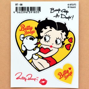 画像2: ステッカー/シール ベティブープ Betty Boop(イエローハートw/パジー)