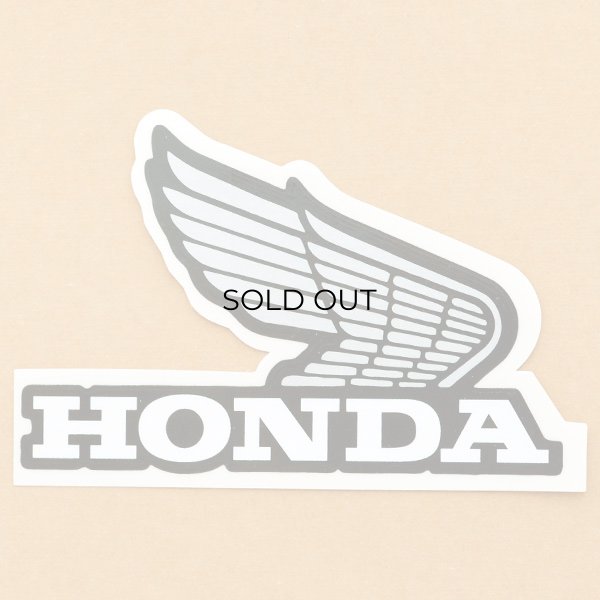 画像1: ロゴステッカー/シール Honda ホンダウィング(シルバー/右向き) (1)