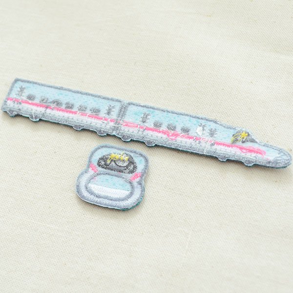 画像5: E5系 はやぶさ 新幹線 ワッペン 2枚セット（正面・2両編成） アイロン接着 PTR836 JR東日本商品化許諾済 入園 入学 準備 手芸 (5)