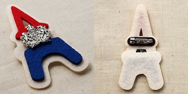 Wappen Brooch Felt Eiffel Tower White / ワッペンブローチ フェルト エッフェル塔 ホワイト