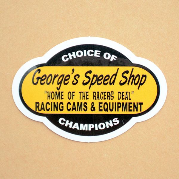 アドバタイジングステッカー(S) George's Speed Shop イエロー シール アメリカン 防水仕様 | ワッペン・アップリケ・ステッカー・バッジ通販  ワッペンストア本店