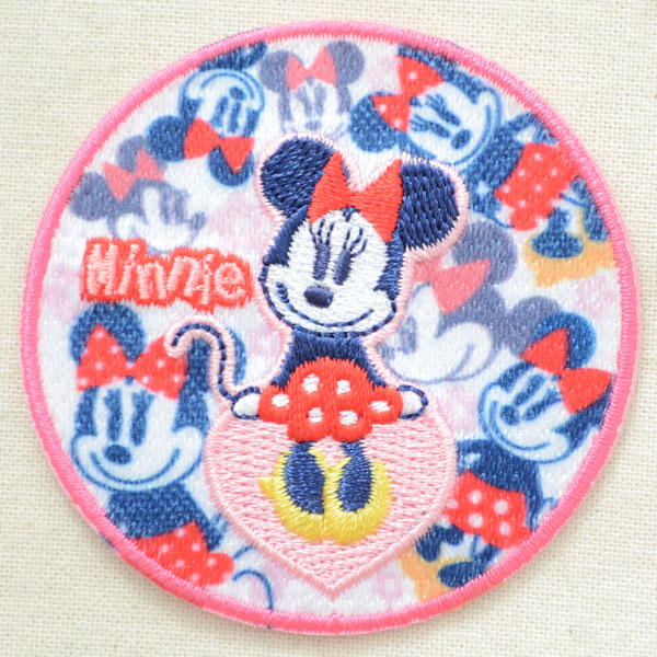 ワッペン ディズニー ミニーマウス ラウンド ワッペン アップリケ ステッカー バッジ通販 ワッペンストア本店
