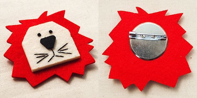 Wappen Brooch Felt Lion / ワッペンブローチ フェルト ライオン