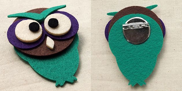 Wappen Brooch Felt Owl / ワッペンブローチ フェルト フクロウ