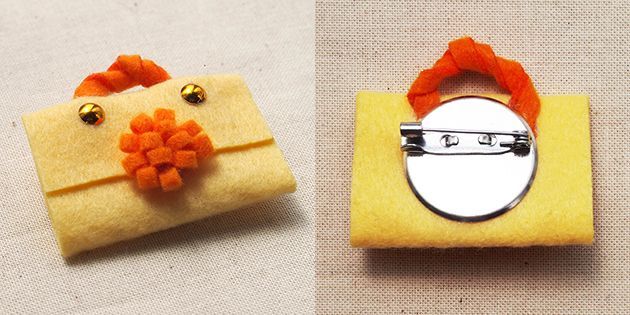 Wappen Brooch Felt Bag / ワッペンブローチ フェルト バッグ かばん