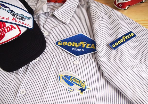 Wappen Goodyear Logo Diamond(White/Navy) / ワッペン グッドイヤー ロゴ ダイアモンド(ホワイト/ネイビー)