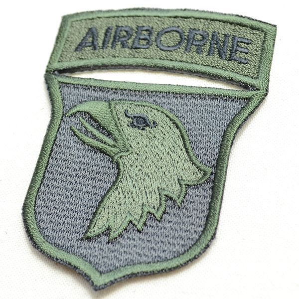 ミリタリーワッペン Airborne エアボーン イーグル エンブレム(カーキブラック) | ワッペン・アップリケ・ステッカー・バッジ通販 ワッペン ストア本店