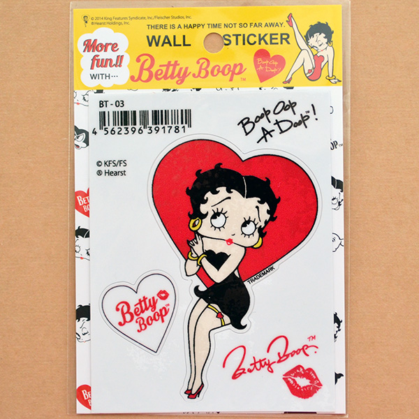 ステッカー シール ベティブープ Betty Boop レッドハート ワッペン