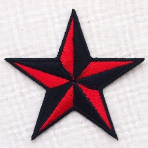 画像1: ワッペン 星/スター Star(レッド&ブラック) (1)