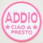 画像: ワッペン Addio(ホワイト&ピンク/ラウンド)