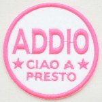 画像: ワッペン Addio(ホワイト&ピンク/ラウンド)