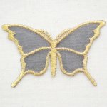 画像: ワッペン Butterfly バタフライ(蝶/シースルー/ゴールド)