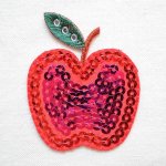 画像: スパンコールワッペン りんご/リンゴ