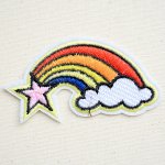 画像: ワッペン レインボー&ピンクスター(虹の流れ星)