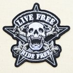 画像: ワッペン スカル LIVE FREE RIDE FREE