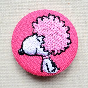 画像1: 刺繍ブローチ スヌーピー(アフロヘアー) PEANUTS/ピーナッツ (1)