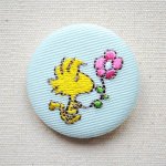 画像: 刺繍ブローチ スヌーピー パステル(ウッドストック お花) PEANUTS/ピーナッツ