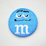 画像: ミニワッペン M&M's エムアンドエムズ チョコレート(ブルー)(S) ラウンド