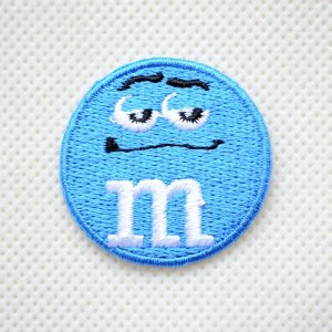 画像1: ミニワッペン M&M's エムアンドエムズ チョコレート(ブルー)(S) ラウンド (1)