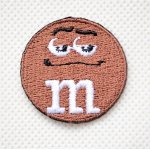 画像: ミニワッペン M&M's エムアンドエムズ チョコレート(ブラウン)(S)ラウンド