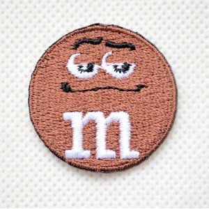 画像1: ミニワッペン M&M's エムアンドエムズ チョコレート(ブラウン)(S)ラウンド (1)