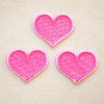 画像: ワッペン キラキラハート(3枚組) 