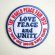 画像1: USAアドバタイジングワッペン LOVE PEACE and UNITY ホワイト&ブルー (1)