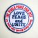 画像1: USAアドバタイジングワッペン LOVE PEACE and UNITY ホワイト&ブルー (1)