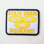 画像: USAアドバタイジングワッペン STATE CHAIN ホワイト＆ブラック