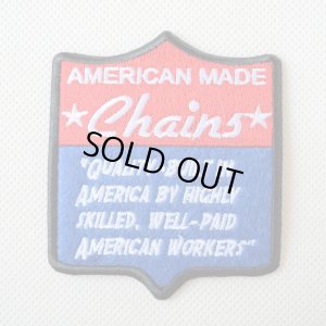 画像1: USAアドバタイジングワッペン AMERICAN MADE Chains レッド&ブルー&ブラック (1)
