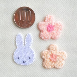 画像2: ワッペン ミッフィー と お花 ディックブルーナ ピンク (2)