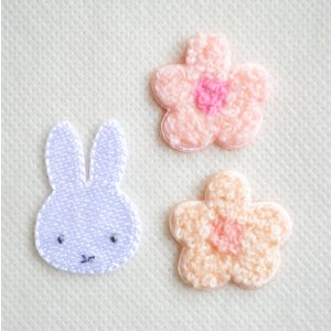 画像1: ワッペン ミッフィー と お花 ディックブルーナ ピンク (1)