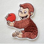 画像: ワッペン おさるのジョージ りんご CGTV 