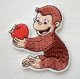 画像: ワッペン おさるのジョージ りんご CGTV 