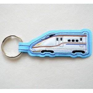 画像1: キーホルダー キーリング トレイン 刺繍 E7系 北陸新幹線 (1)