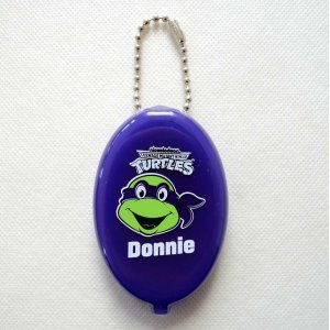 画像1: コインケース キーホルダー タートルズ TURTLES パープル ラバー かわいい (1)